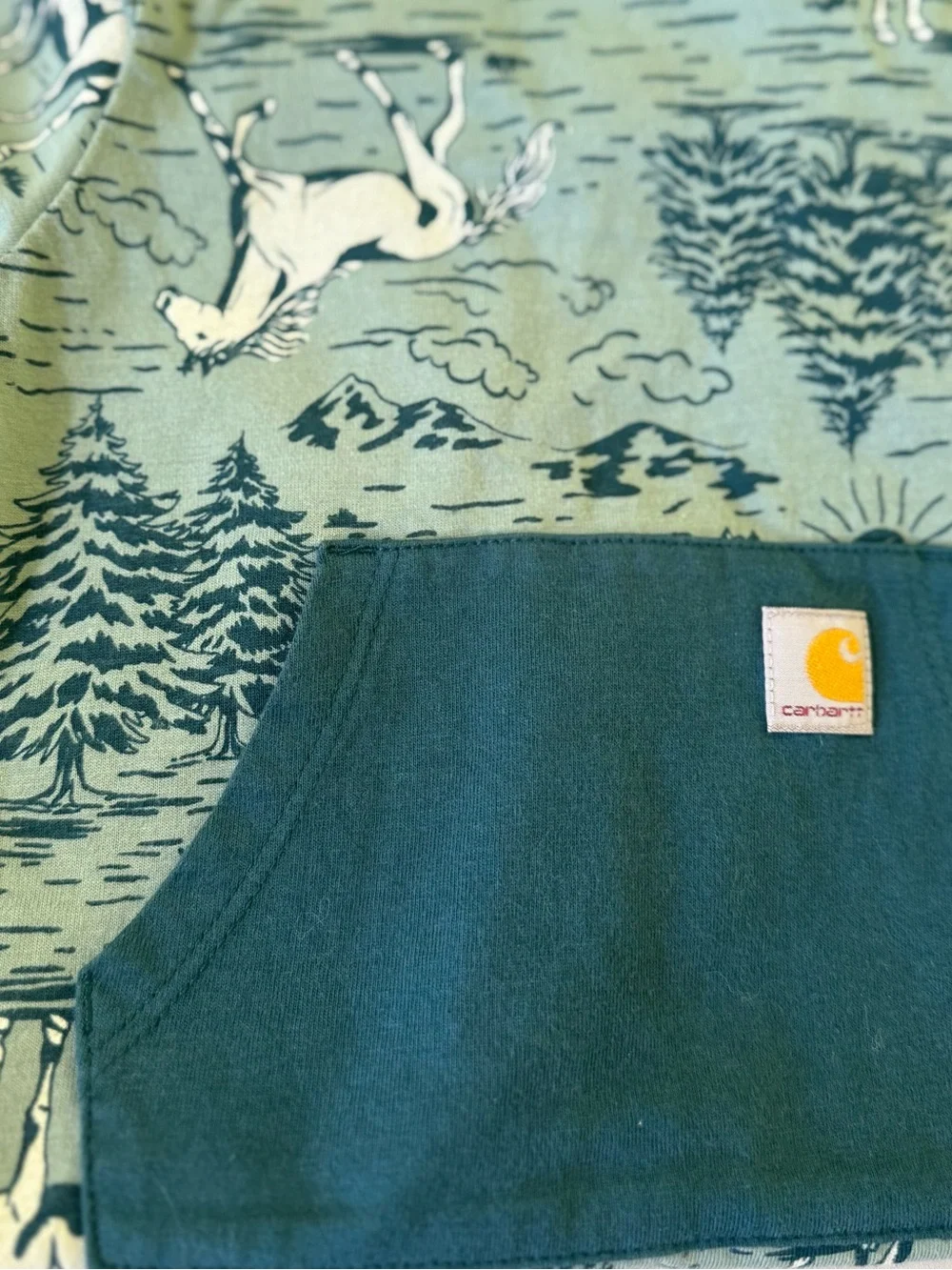 +NWOT Carhartt Horse Mustang Ruffle Coverall Baby Girl Turquoise & Teal 6M